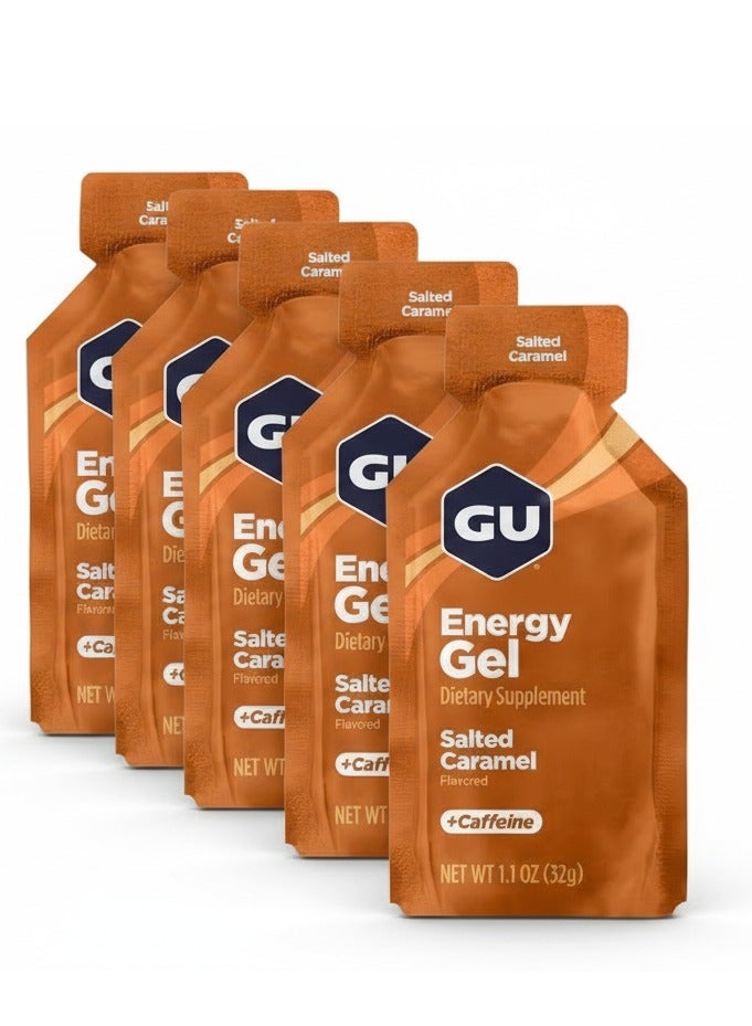 Gu Energy Gel, Salted Caramel, Quick and Sustained Energy, Electrolyte ReplacementGu Energy Gel, Vanilla Bean, 1 Piece, Quick and Sustained Energy, Electrolyte Replacement, Pack of 4 - Image 1